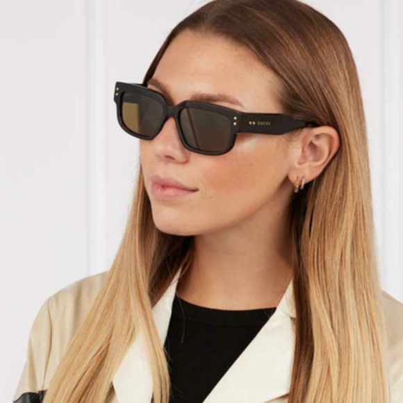 NEW GUCCI UNISEX RECTANGLE EYEWEAR GG1218S 002 HAVANA GUCCI SUNGLASSES GUCCI - Picture 1 of 8